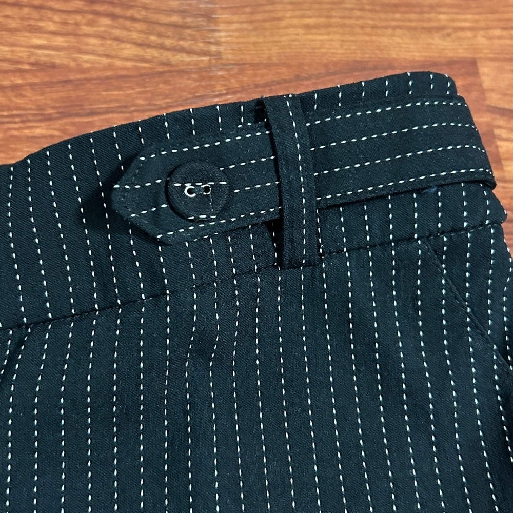 XOXO Women's Black with White Pinstriped Office Short - Picture 3 of 12